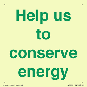 Help us to conserve energy 